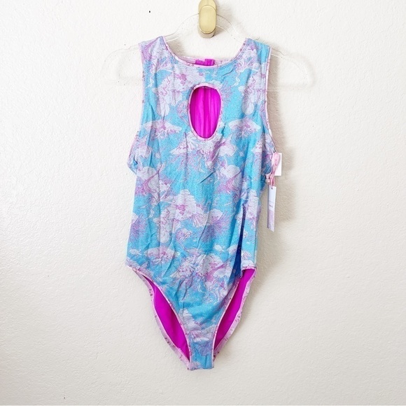 NEW loveshackfancy x Hurley eyelet paisley one piece swimsuit size M - Picture 2 of 12